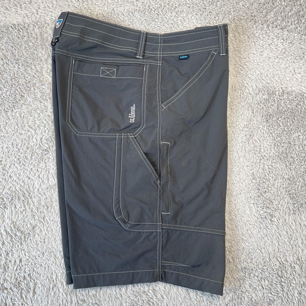 Kuhl Shorts Mens 36 Gray Gorpcore Stretch Hiking Cargo Softshell Quick Dry 12in